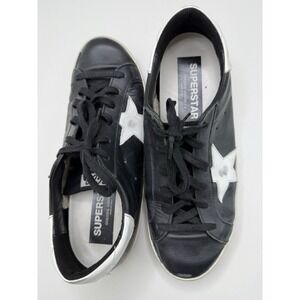 Golden Goose Super-Star Leather Sneakers in Black and White Size 41